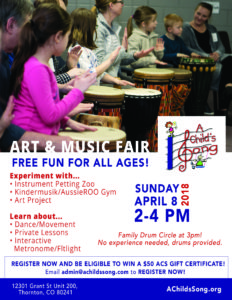 A Child's Song Art & Music Fair Flyer