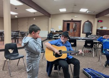 Professional musician Dan Treanor joins a special jam session at Northglenn Alliance